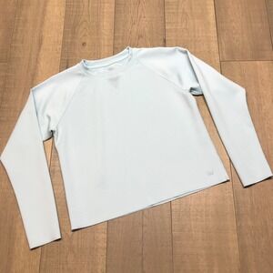 Albion Fit Neo Sweatshirt Womens Size M Blue Crew Neck Yoga Gym Long Sleeve Cozy